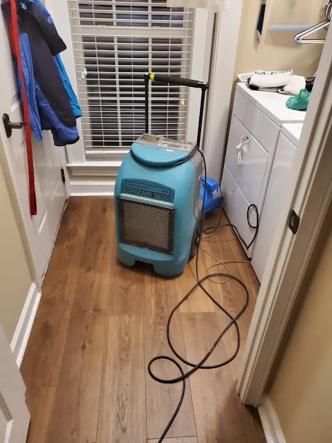Commercial dehumidifier deployed for Flood Damage Cleanup in Lynbrook